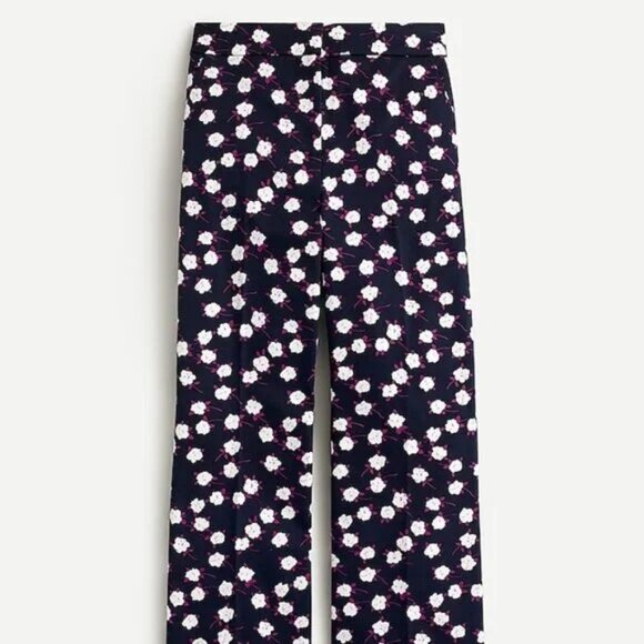 J. Crew Hayden Kickout Crop Pant in Scattered Peony Print 00 - Picture 3 of 16